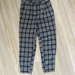 Plaid Black and Gray Pants